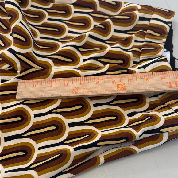 Zara Brown Printed Flare High Waist Geometric Art Deco Size XS - Picture 6 of 10
